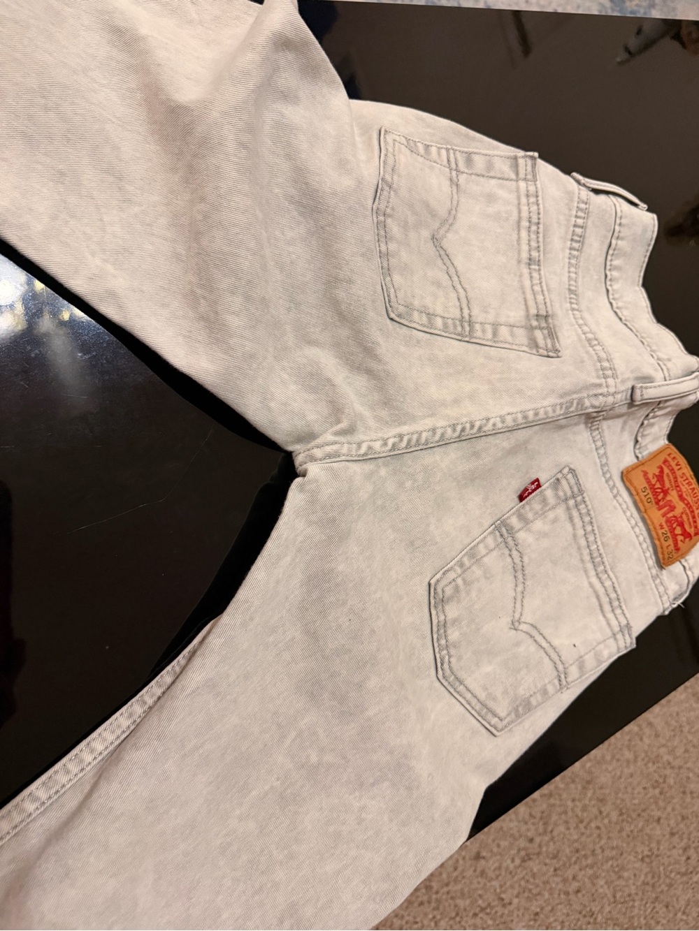 Levi’s 510 Skinny Jeans Acid Wash Gray Denim Size 26x32 Y2K - Picture 4 of 6